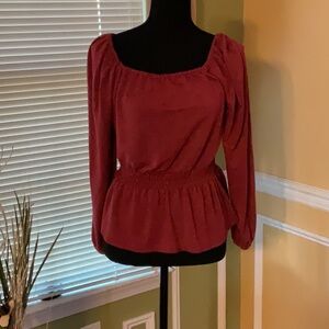 Lauren Conrad light weight burgundy top from Kohls. Like new. Size small.